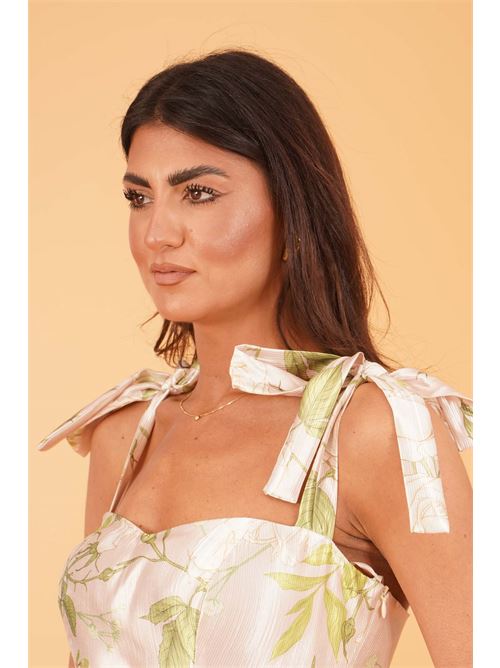 Abito in raso fantasia twins fantasy | T4854BEIGE